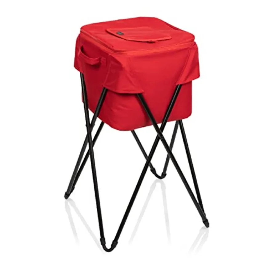 

Camping Party Cooler with Stand, Red