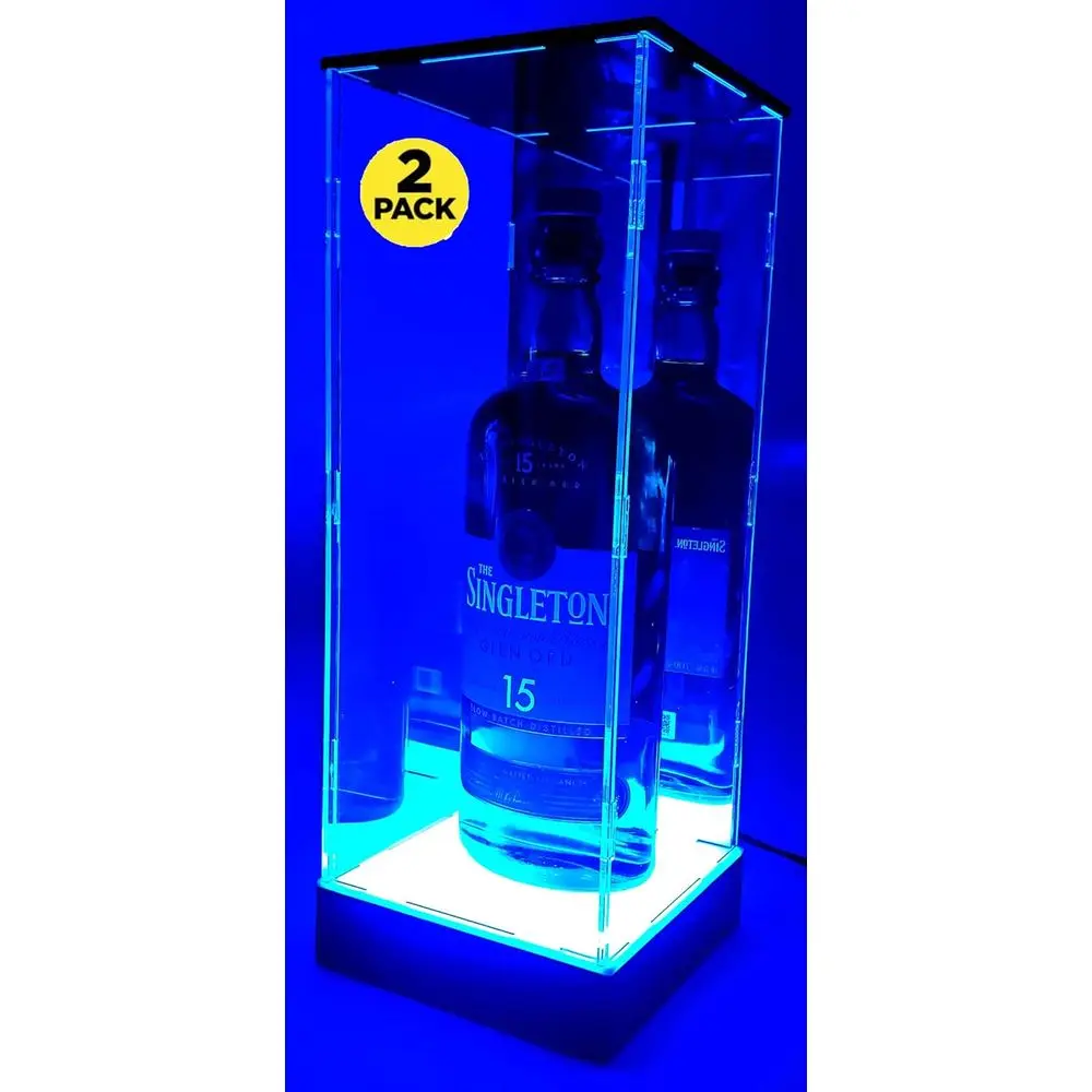 

Acrylic LED UV Protected 2-Pack Wine & Champagne Bottle Display Case