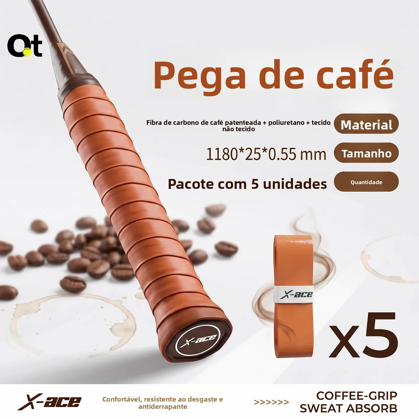 fita-adesiva-amarela-xace-para-raquetes-de-tenis-e-badminton-absorvente-de-suor-conjunto-com-5-pecas-material-fino-de-pu