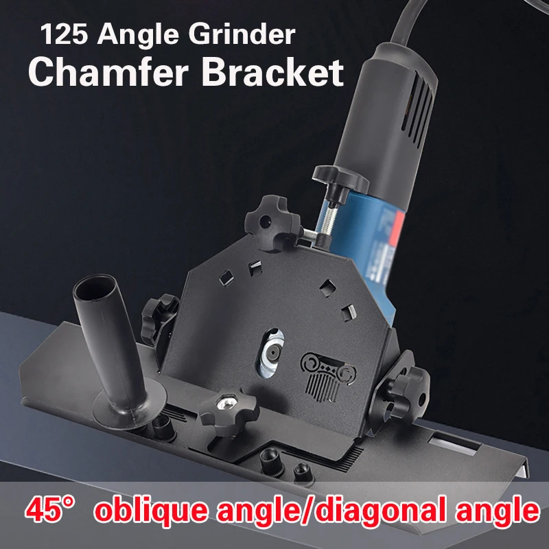 Aluminum Alloy 125 Type Angle Grinder 45° Chamfer Bracket Screw Installation Multifunctional Chamferer Utility Chamfer Tool