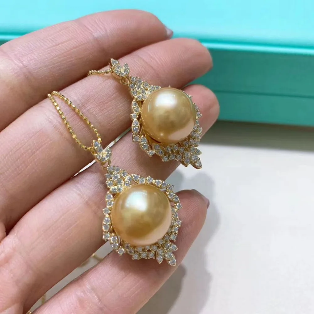 

2 шт., аксессуары из жемчуга «сделай сам», серебряный кулон 925 пробы, пустая опора, позолоченное ожерелье K, кулон с круглыми плоскими бусинами диаметром 11-13 мм