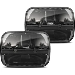 OVOVOS Rectangular 5x7 Inch LED Headlight For Jeep Wrangler YJ Cherokee XJ Kenworth T300 1997-2010 Replacement H6054 H5054