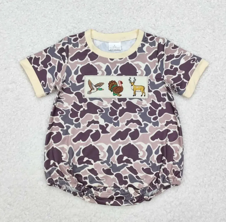 

Новое поступление, комбинезон для маленьких мальчиков, камуфляжный комбинезон с вышивкой утки и индейки, бутик, хит продаж, комбинезоны для мальчиков