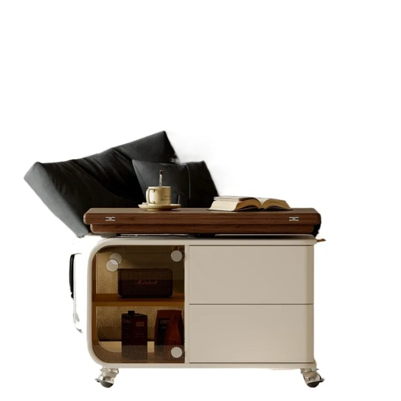 French lift coffee table, living room, cream wind movable folding trolley