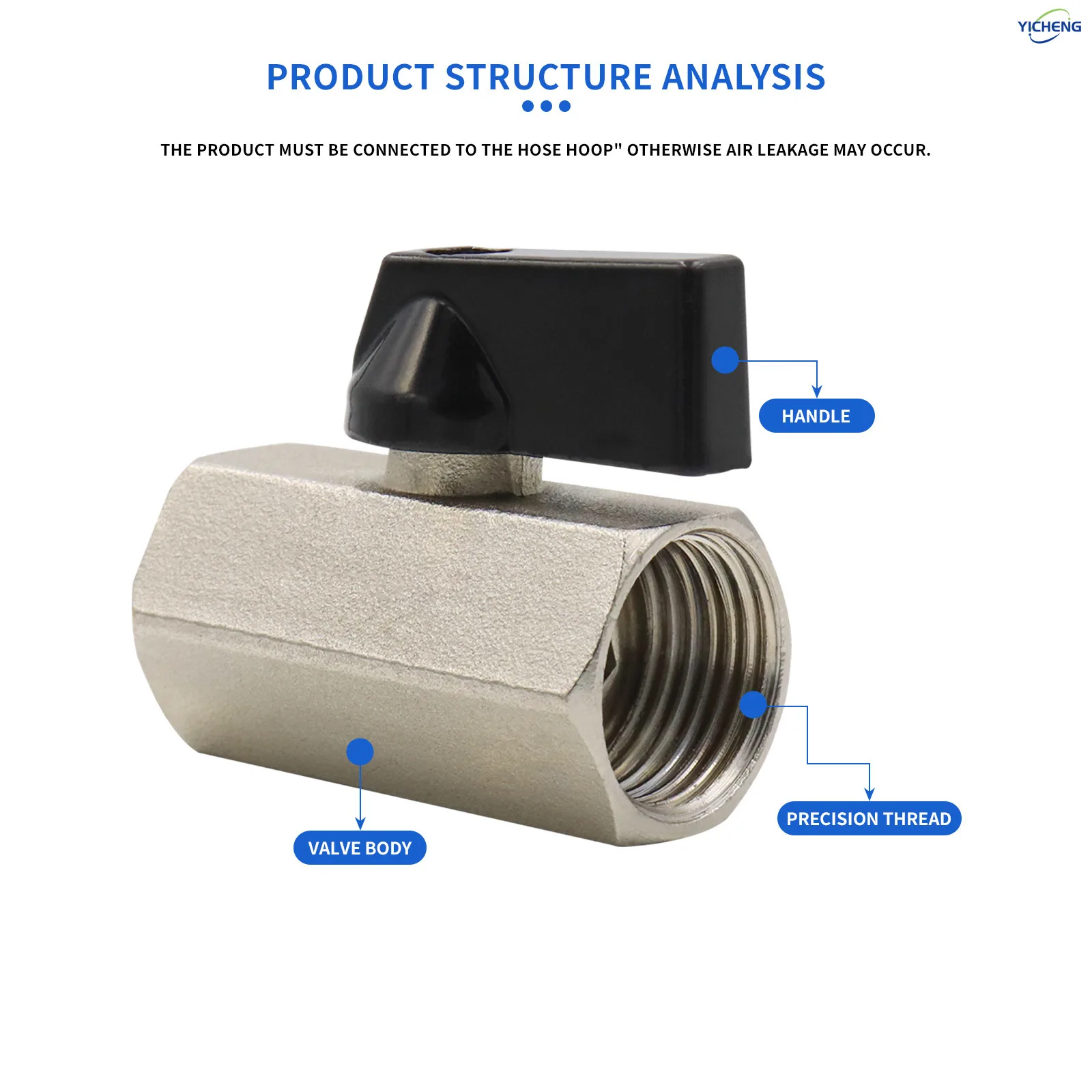 5Pcs Miniature ball valve,valve switch, pneumatic copper ball valve,Female x Male Shut-Off Valve