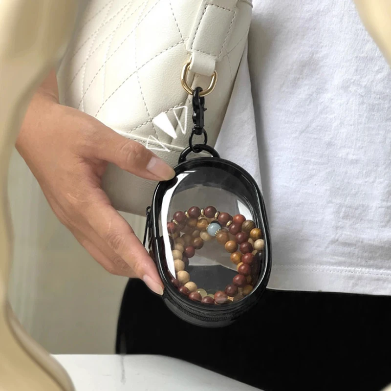 PVC Doll Bag com Keychain, Dustproof Case, Transparent Storage Box, Mystery Box, Jewelry Organizer, Plastic Pouch, Cute, 1Pc