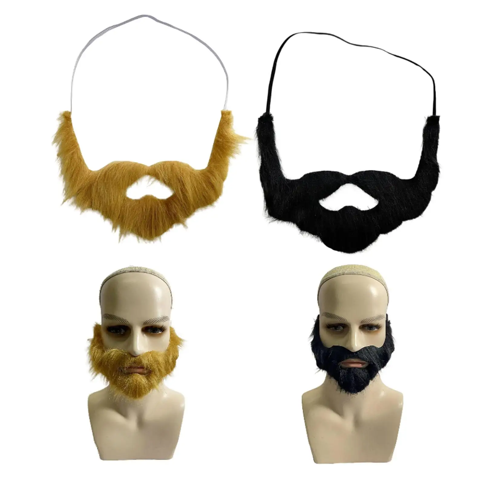 شعر الوجه اللحية القصيرة المزيفة، زي تنكري احترافي، شعر الوجه للحفلات التنكرية لقضاء العطلات والأداء الاحتفالي للرجال والنساء