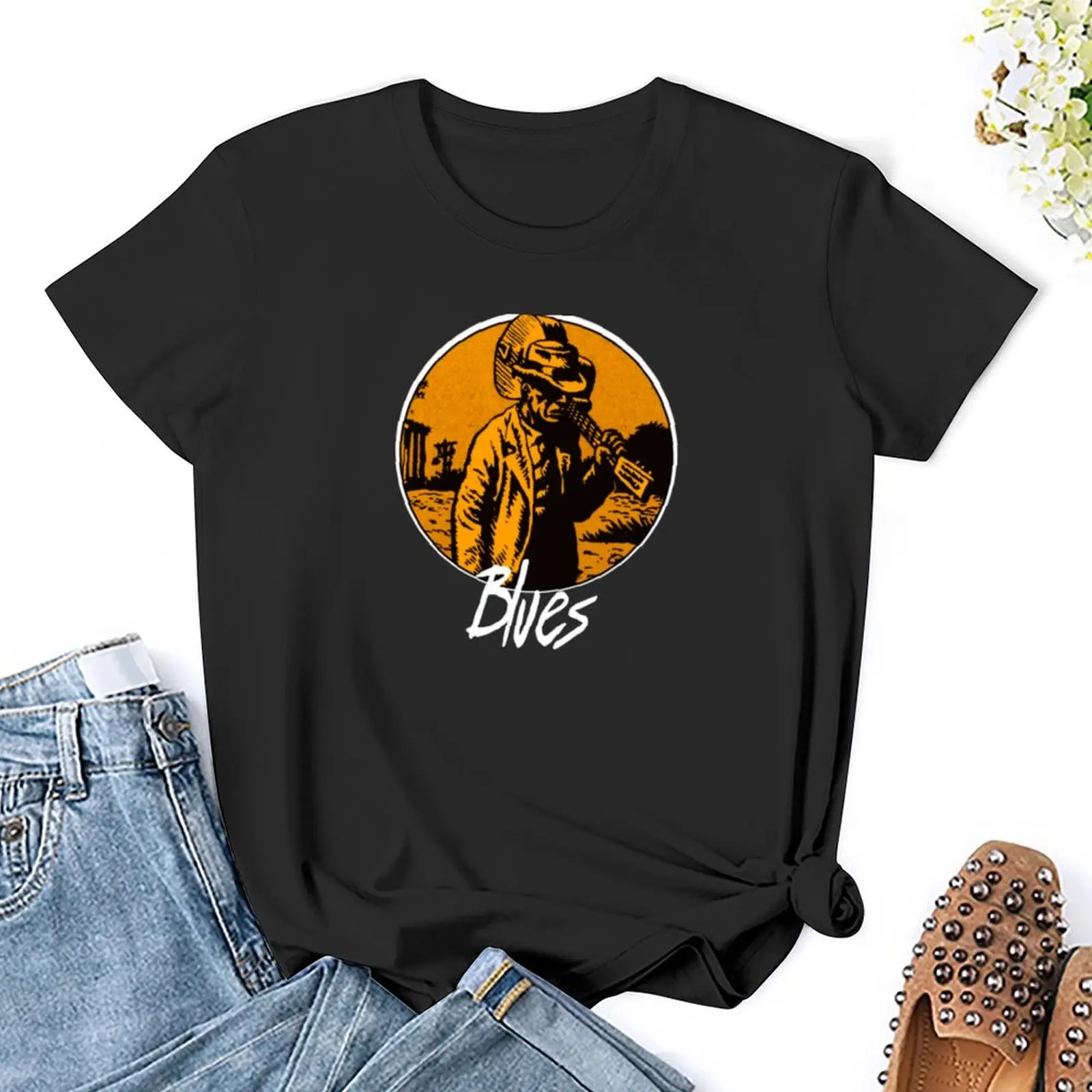 Bluesman T-Shirt Shirts Grafische T-Shirts Koreaanse Mode Korte Mouw T-Shirt Zomer Kleding Voor Vrouwen