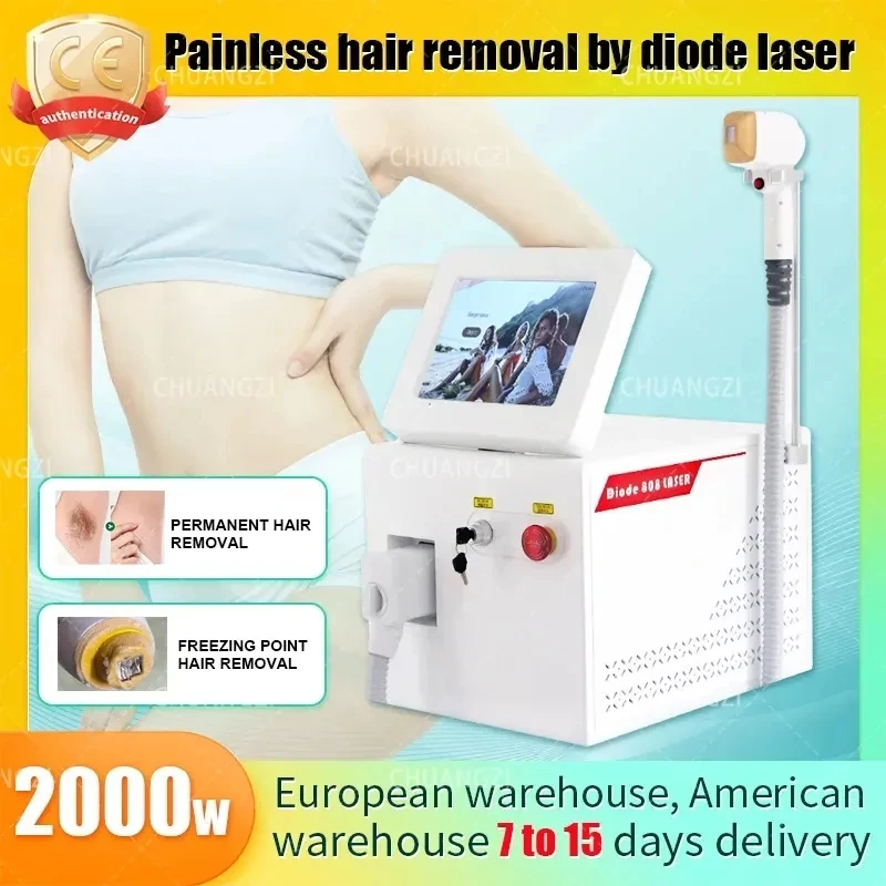 

Professional Diode Ice Titanium Laser Body Hair Removal Machine Portable 808 755Alexandrite Device 4Waves IPL Permanent CE Woman