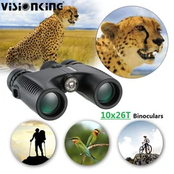 Visionking Portable 10x26 HD Binoculars Power Long Range Outdoor Birdwatching Camping Tourism Wide Angle Bak4 Compact Telescope