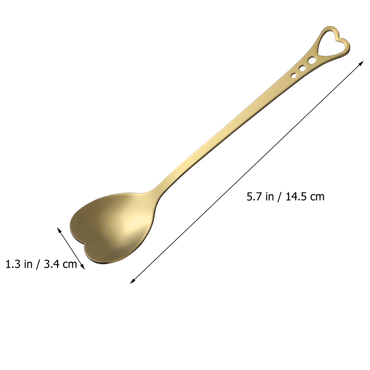 ملعقة حلوى من الفولاذ المقاوم للصدأ على شكل قلب مطلية بالذهب، مغرفة تحريك فريدة من نوعها مضادة للصدأ، أدوات مائدة سميكة صديقة للبيئة للمنزل