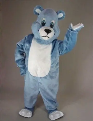 Costume de mascotte de dessin animé de paupières d'ours bleu en mousse pour adultes, robe en peluche, Halloween, Noël, offre spéciale, mignon, nouveau