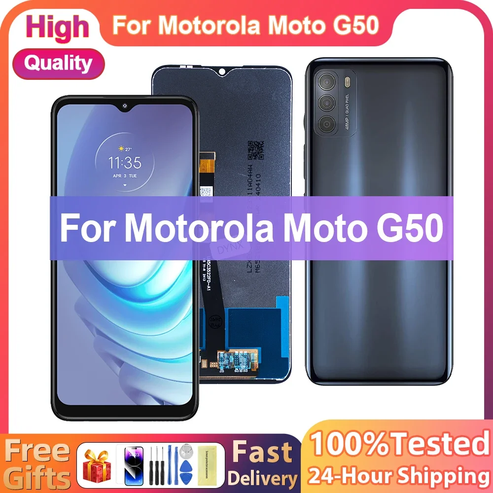 

100% протестировано для Motorola Moto G50 5G ЖК-дисплей, дигитайзер сенсорного экрана в сборе, запасные части для экрана Motorola Moto G50