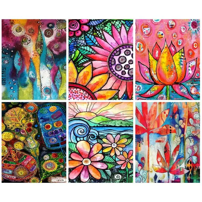 

CHENISTORY 5D DIY Diamond Embroidery Cartoon Flower Cross Stitch Diamond Painting Sale Mosaic Kit Home Decoration