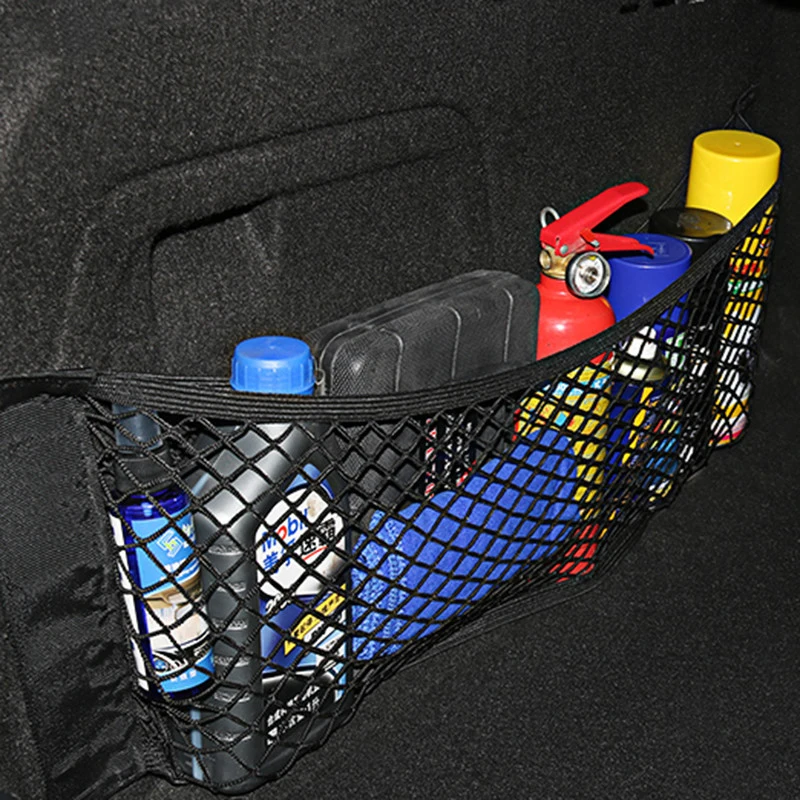 For Volkswagen VW Golf 4 5 6 7 GTI R Tiguan Jetta MK4 MK5 MK6 Car Back Rear Mesh Trunk Seat Elastic String Net Magic Sticker