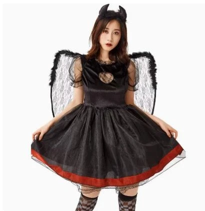 Halloween Karneval Party Retro Palast Böser Vampir Verkleidung Cosplay Kostüm Klassischer Dämon Rollenspiel Damen Kleid Halloween Anzug