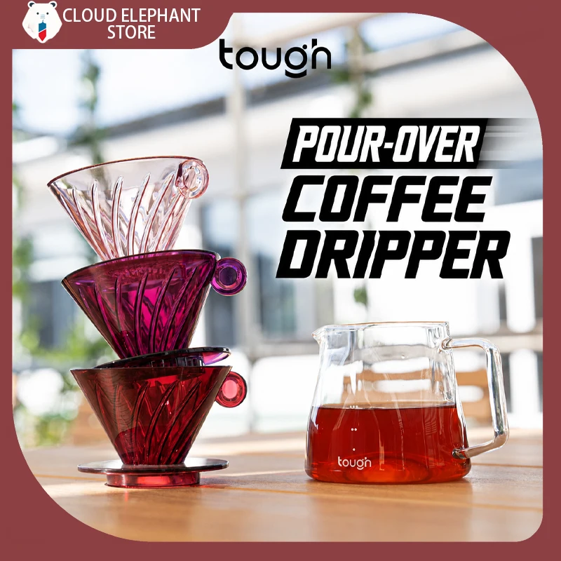 Tough Coffee Hurricane V60 Dripper 01 Fast Flow 16 Spiral Ribs Large Hole Low Bypass Cone Pour Over Coffee Filter 1-2 Cups