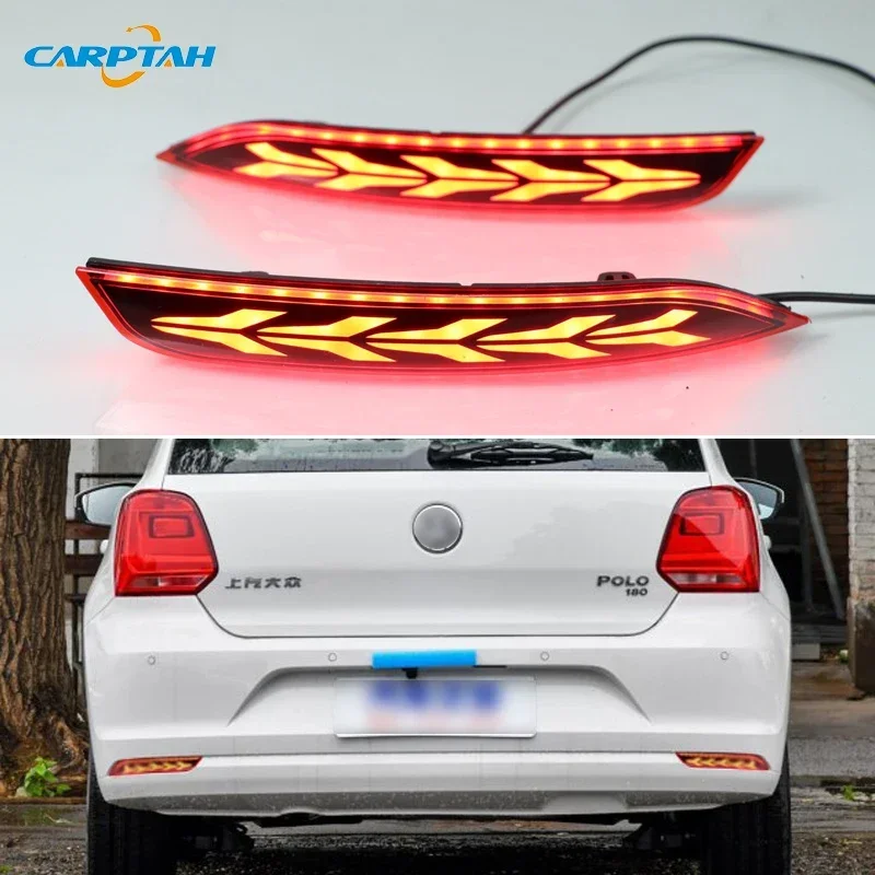 

Car LED Rear Bumper Lamps For VW Volkswagen polo 2014-2018 Brake Light Turn Signal Backup Reflector Lamp Reverse Fog Taillights