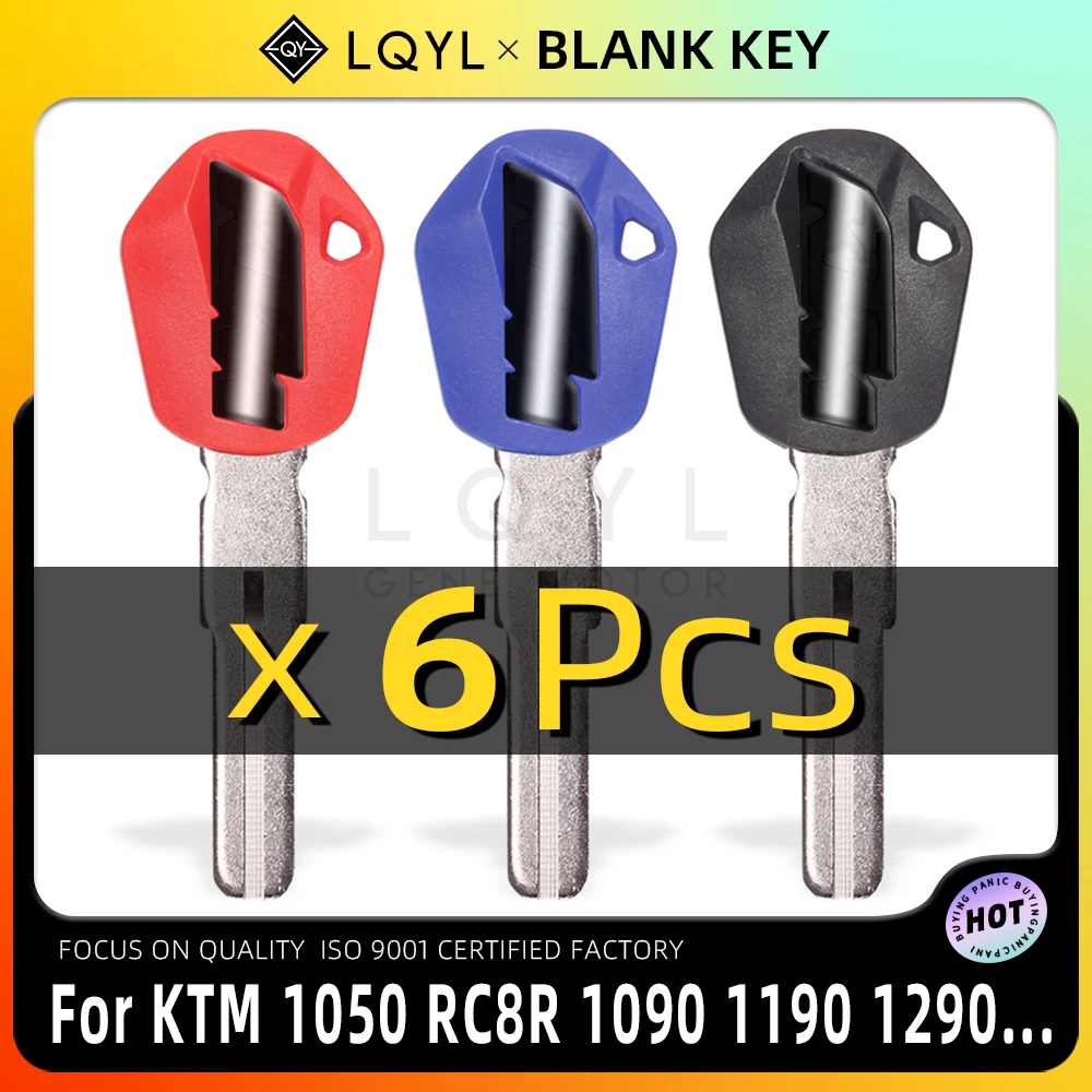 

6Pcs New Blank Key Motorcycle Replace Uncut Keys For KTM 1050 RC8R 1190 RC8 R 1290 SUPER DUKE ADV Adventure Embry Uncut Blade