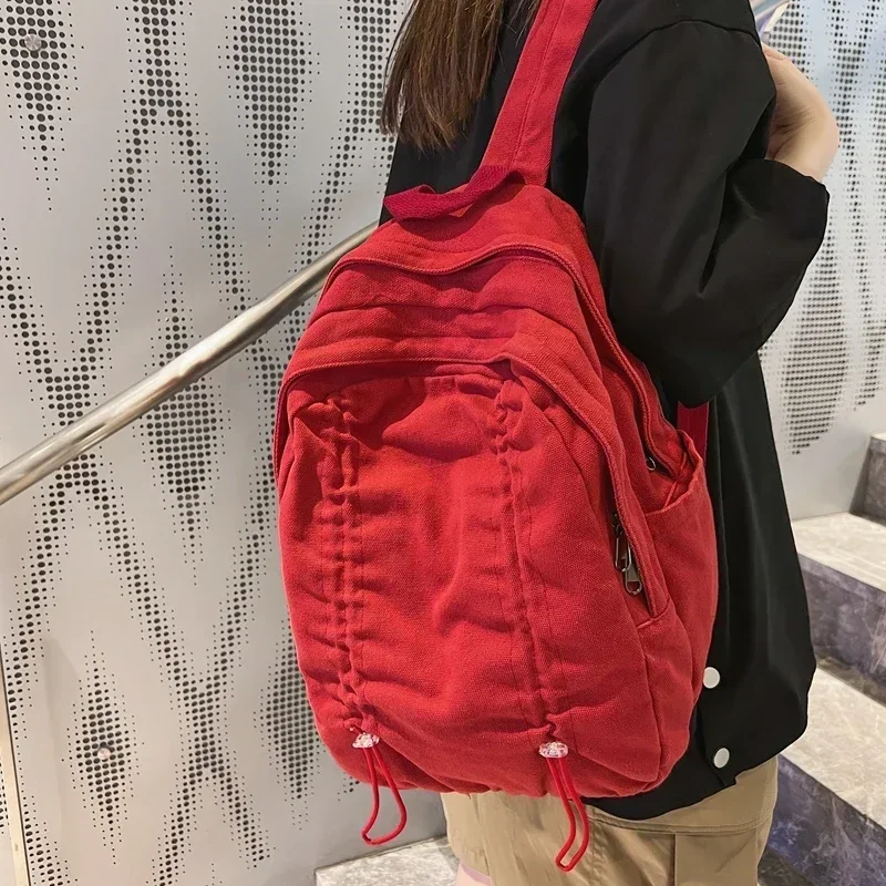 Solid Color Nylon 2024 New Product Backpack Soft Handle Zipper Casual Backpack Air Cushion Belt Softback Designer Handbag