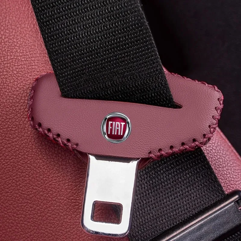 

Fiat Car Seat Belt Buckle Clip Cover, Leather Magnetic Stabilizer, For Fiat 500e Tipo 500 500x Panda Auto Interior Accessories