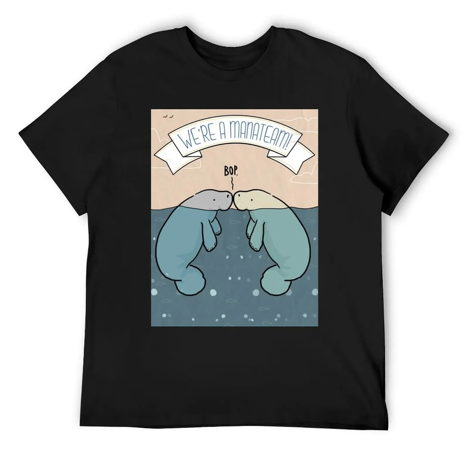 

We're a manateam! manatee love and friendship illustration T-Shirt cheap stuff tees oversized mens clothes