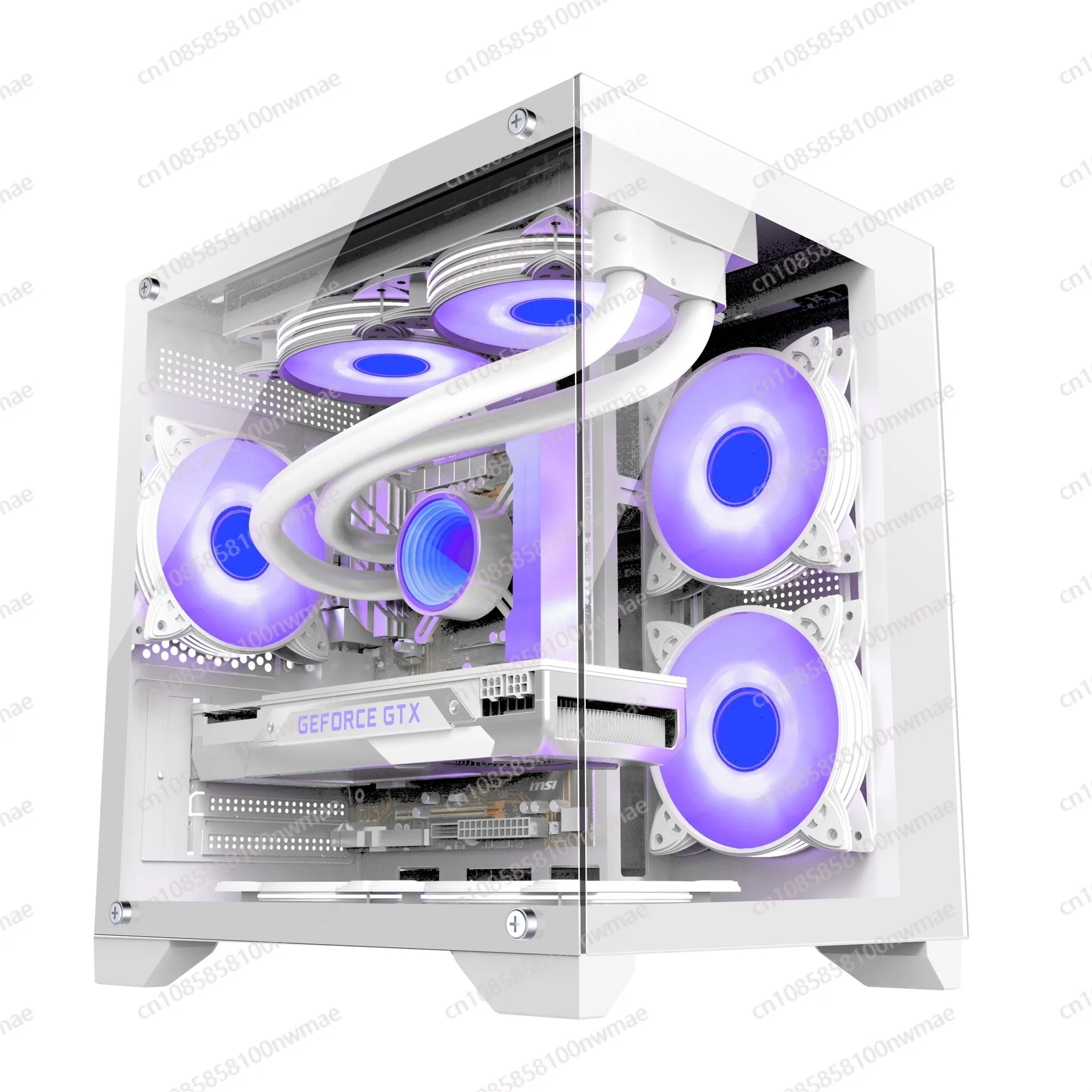 Cross-border Mini ITX Gaming PC Case • Desktop Tempered Glass Transparent Side • E-sports Water-Cooling Computer Chassis