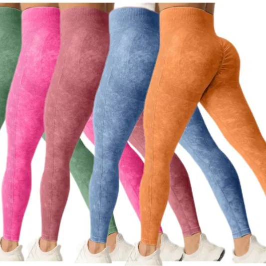 Calças de yoga sem costura de cintura alta feminina opções de 16 cores de secagem rápida calças apertadas de fitness de alta resistência para quadril duplo
