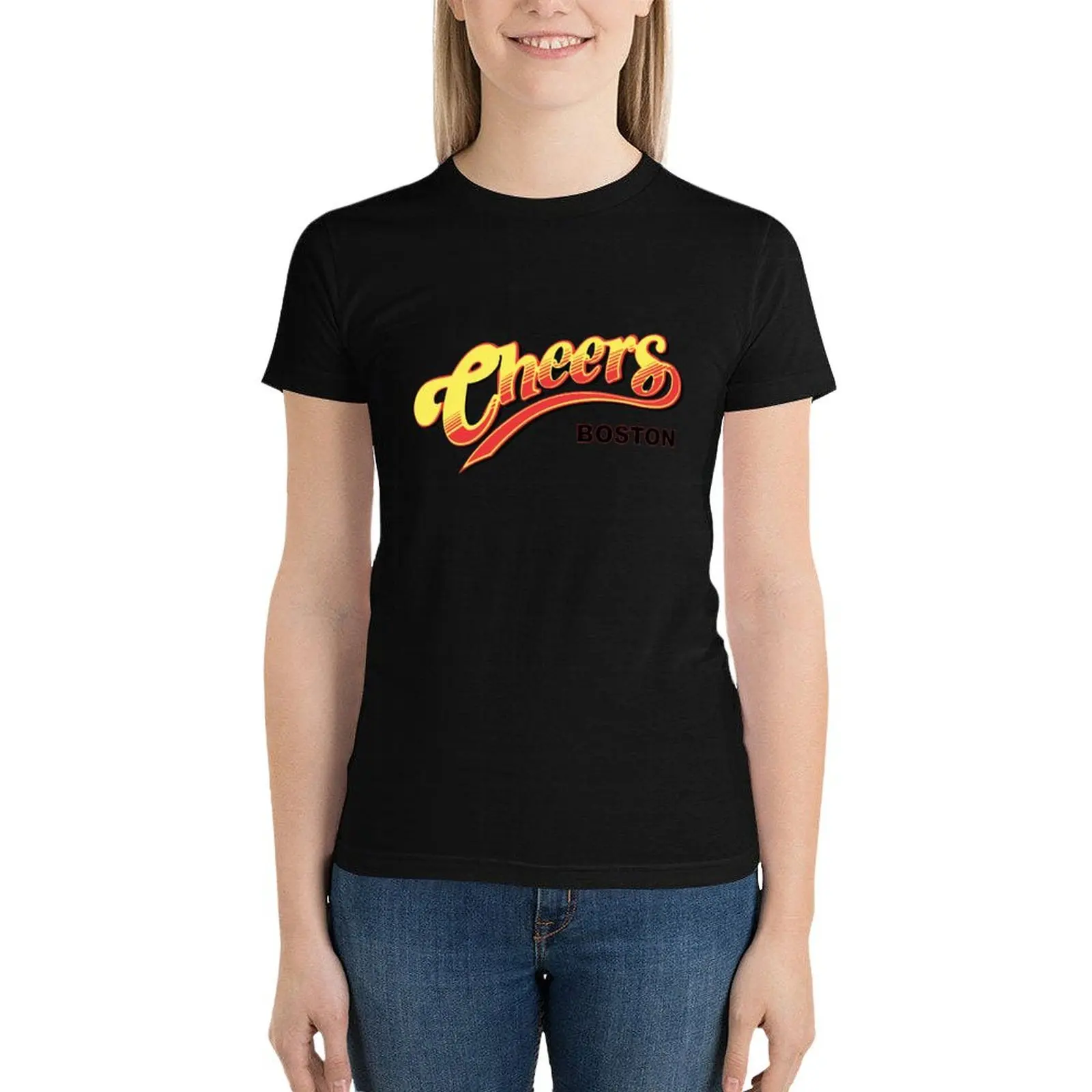 

Cheers Boston Retro Vintage T-Shirt summer tops shirts graphic tees t-shirt dress for Women long