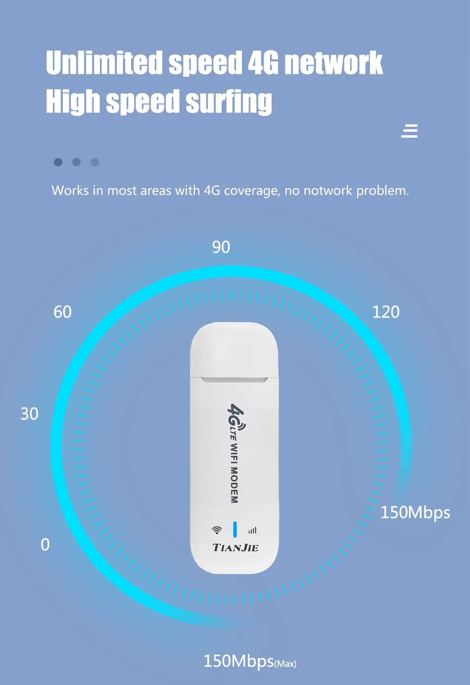 TIANJIE-Router WiFi Universal 3G 4G LTE FDD GSM, Mini módem USB inalámbrico portátil, Dongle con ranura para tarjeta SIM, pegatina WI-FI