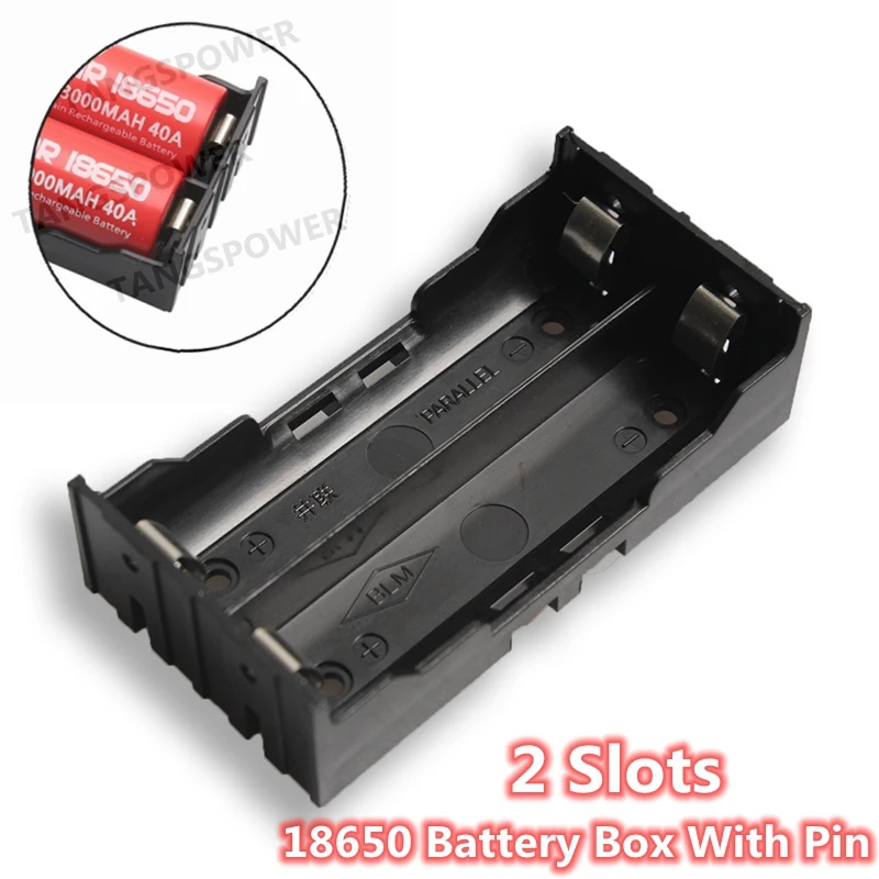 

2 Slots 18650 Battery Box ABS DIY For 2*3.7V 18650 Battery Holders Case With Hard Pin High quality Easy install