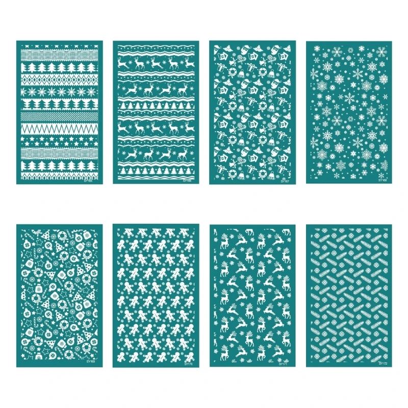 

Christmas Silk Screen Stencils Snowman Screen Printing Stencils Reusable Earrings Transfers Stencils for Home Decoration