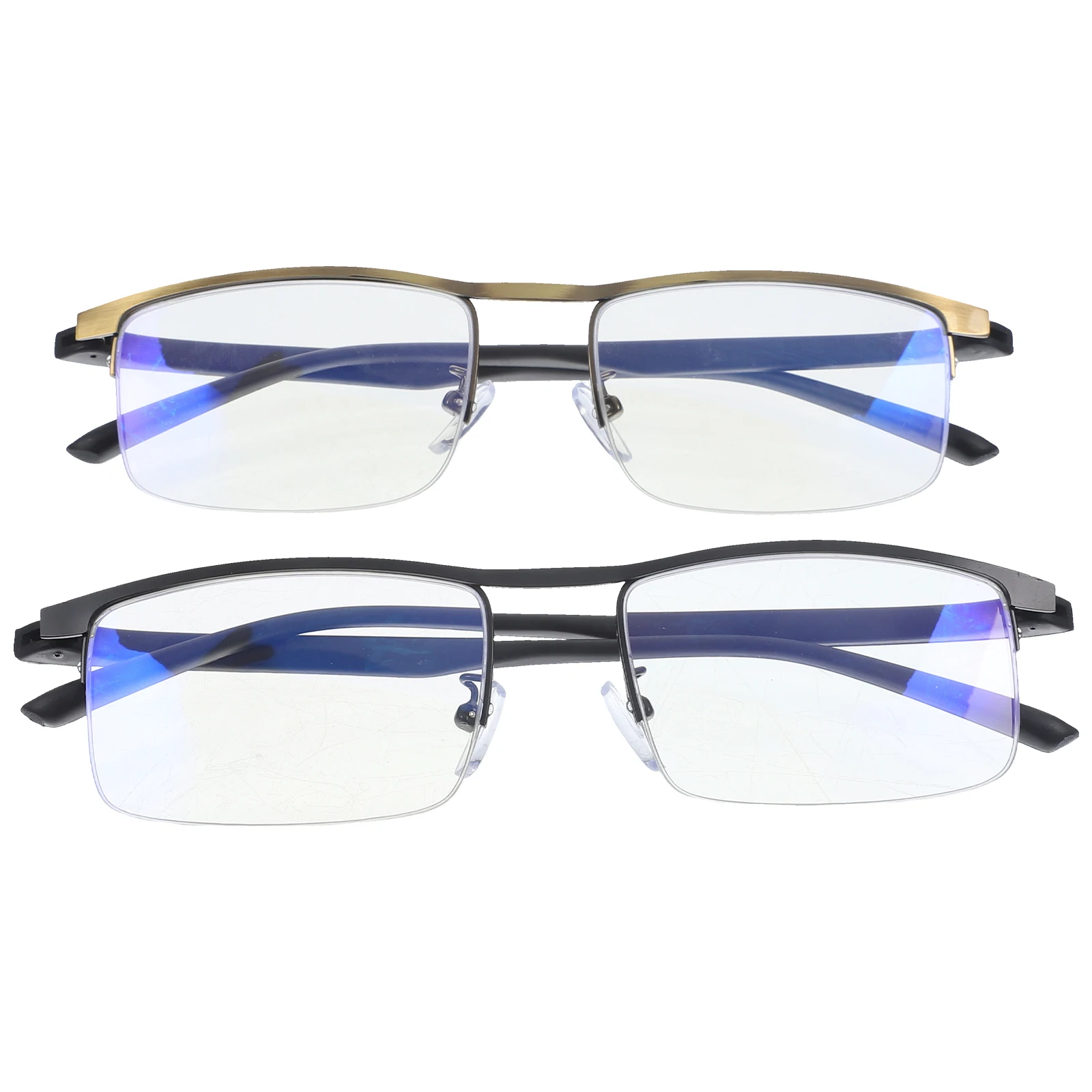 

2pcs Auto Reading Glass Alloy Convenient Magnifying Eyeglass Elderly Presbyopic Glass Computer Reading Glass Household