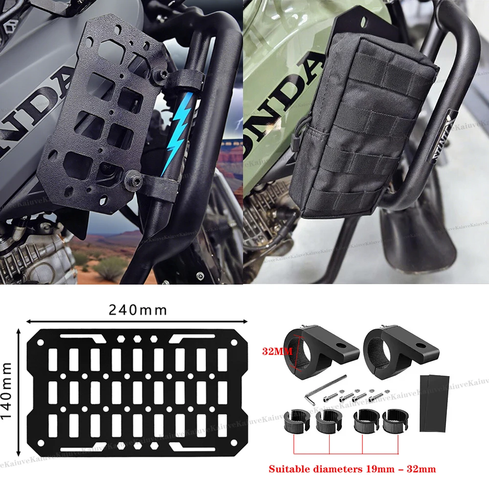 Motorcycle Bumper Molle Panel For Trunk Storage Aluminum Alloy Waterproof Tactical Molle Organizer Modular Storage