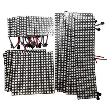 1-10 יחידות WS2812 מטריצת דיגיטלית גמישה מסך מודול LED תאורה WS2812B כתובות בנפרד 5050 RGB IC 64/256 פיקסל