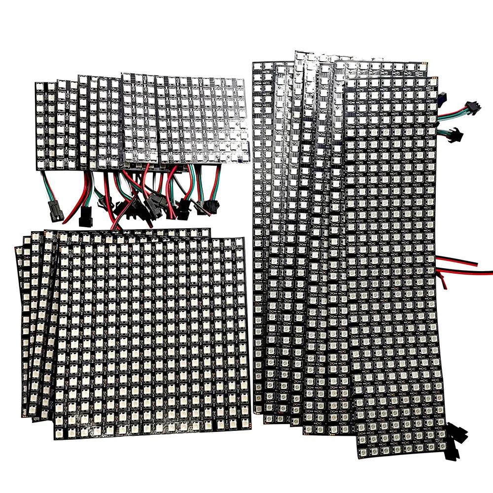 1-10 SZT. WS2812 Cyfrowa Matryca Elastyczny Ekran LED Panel Moduł Światła WS2812B Indywidualnie Adresowalny 5050 RGB IC 64/256 Pikseli