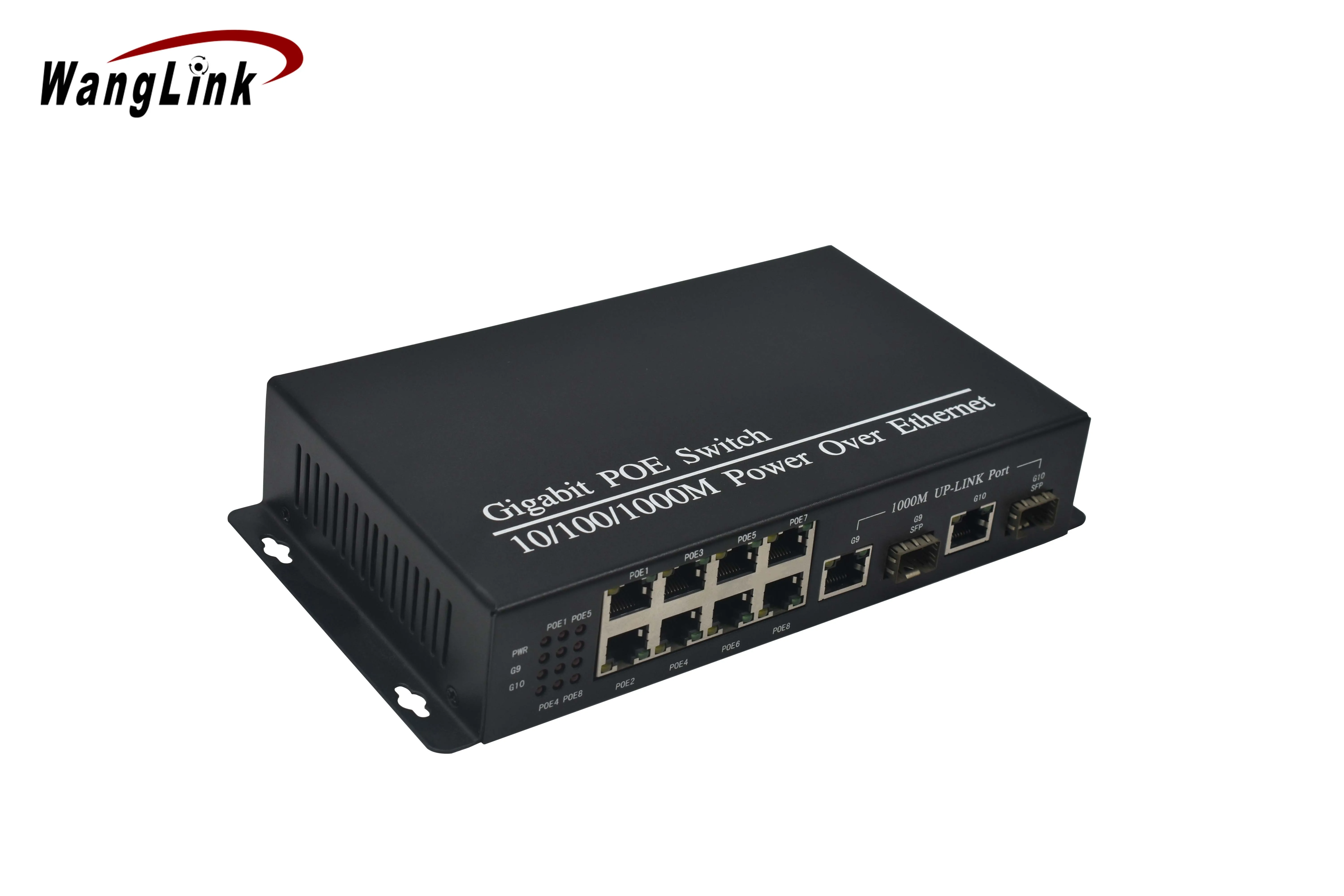 Imagem -02 - Switch de Rede Gigabit Poe Port 10 100 1000mbps Slot Sfp Uplink Poe para Câmera Cctv