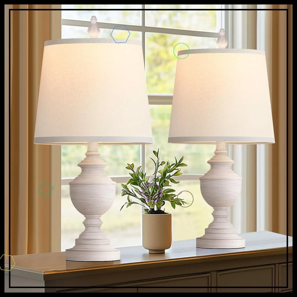 Set of 2 Rustic Farmhouse Table Lamps, 22