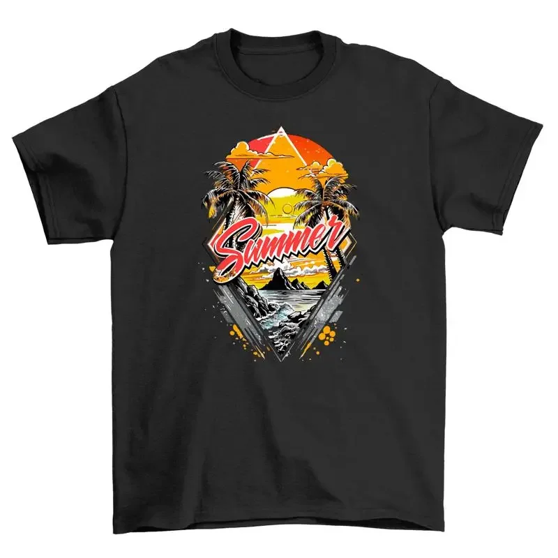 Summer_8 beach vibes t-shirt - Funny sunset scene! 100% cotton, Unisex Printed D