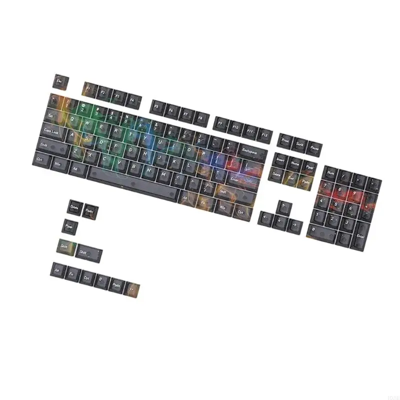 

Rainbow Color Clear Effect Keycaps Set 115 Keys for Multiple Layouts HX5E