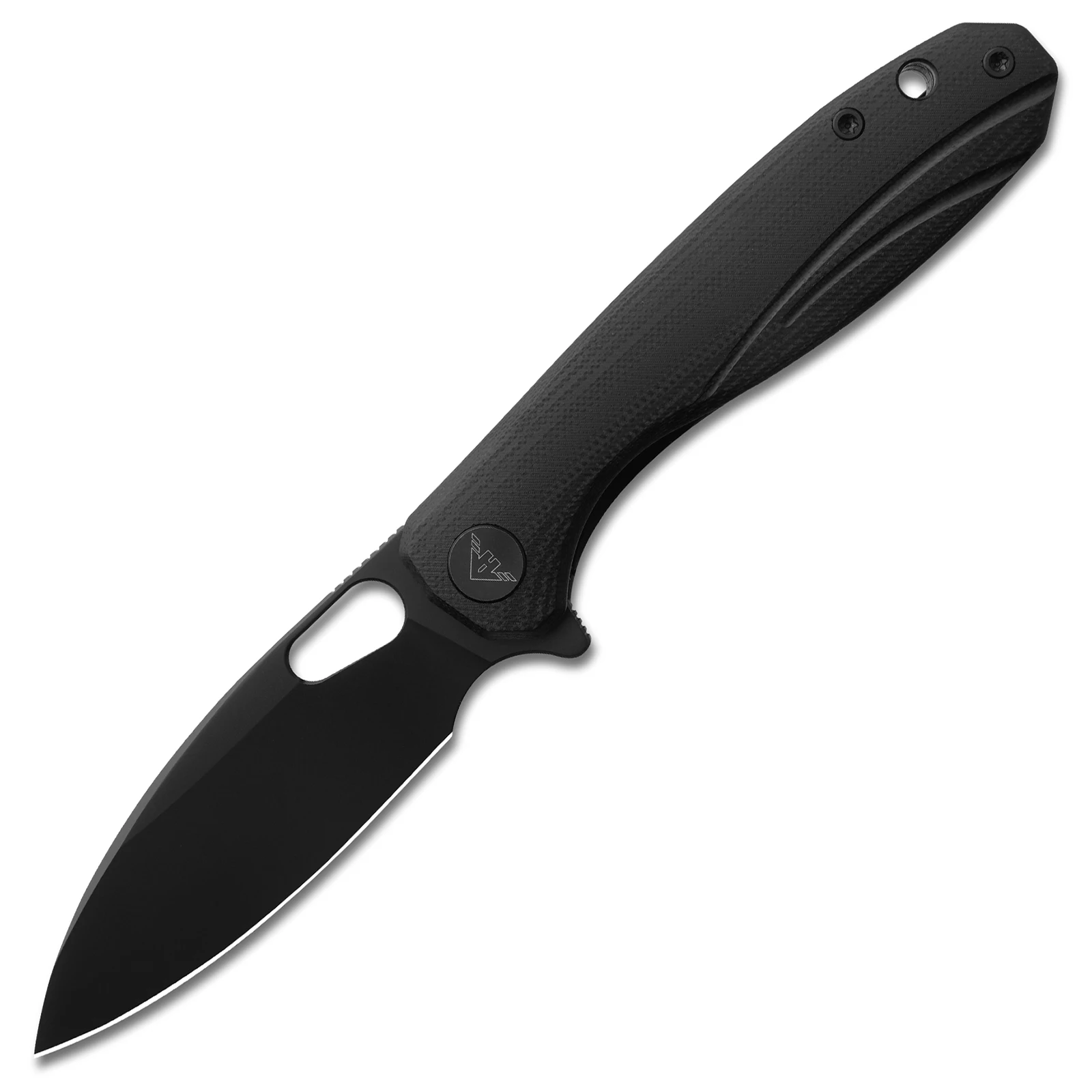 

A Ameight Knives Eymor Flipper Складной нож 3,25 дюйма Черный PVD 14C28N Лезвие Черный G10 Ручка Кемпинг Туризм Карманный нож