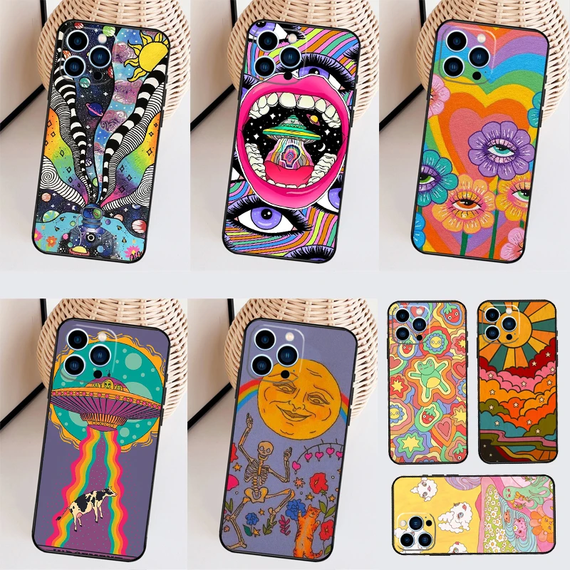 Cute Indie Hippie Case For Samsung Galaxy A53 A13 A26 A56 A16 A17 A37 A57 A55 A35 A15 A12 A32 A52 A54 A34 A14