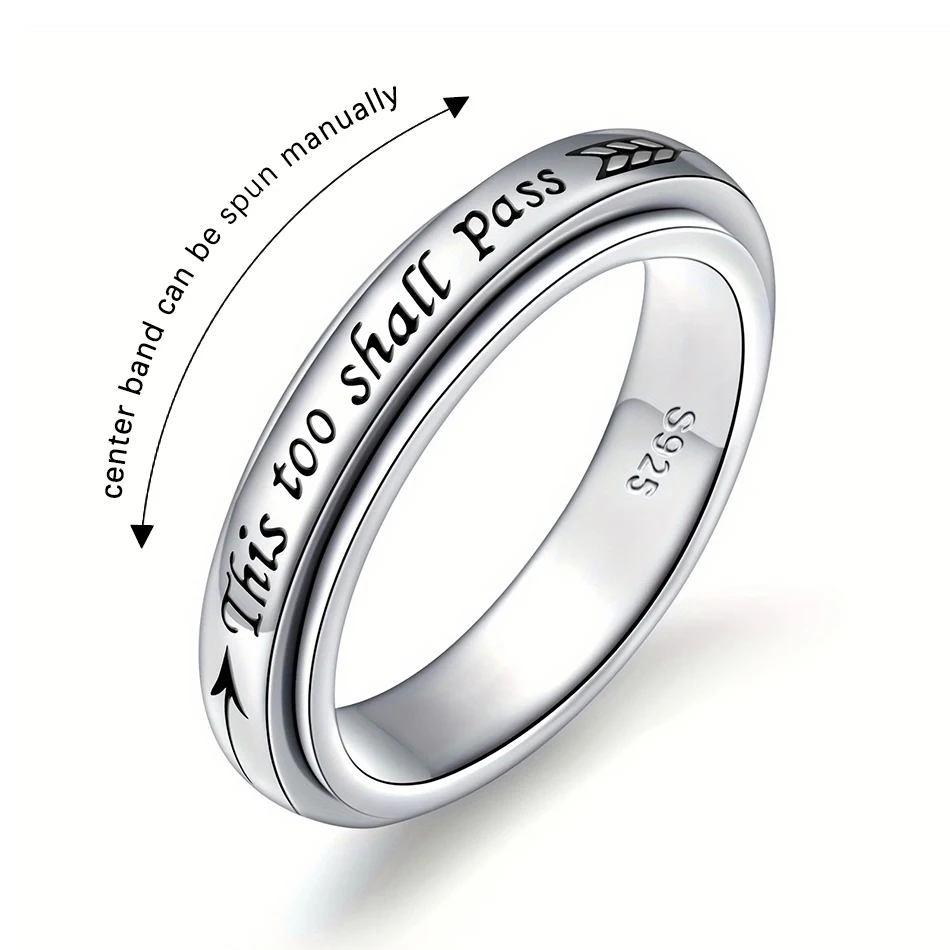 925 Sterling Silver Rotating Ring - 