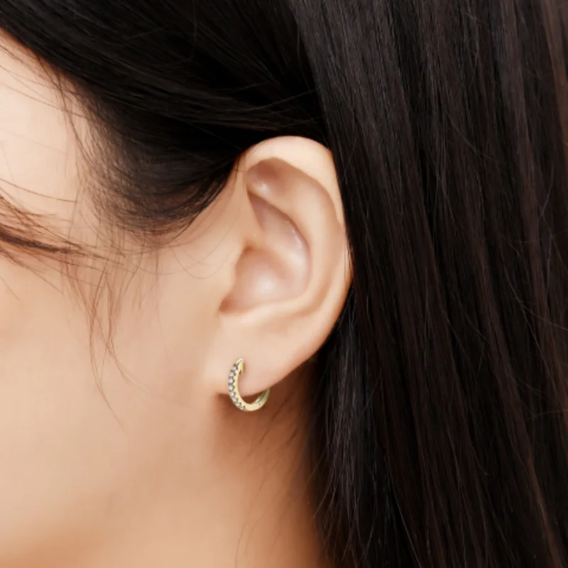 IOGOU Women's Moissanite Hoop Earrings With GRA D Color VVS1 Doamond Earrings 2023 Trend Silver 925 Real Fine Jewelry for Girls