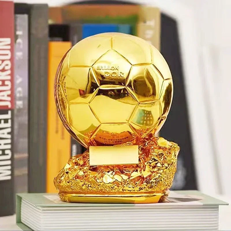 25cm Golden Ballon Football Excellent Player Award Competition Honor Reward Spherical Trophy Best Gift Home Decor