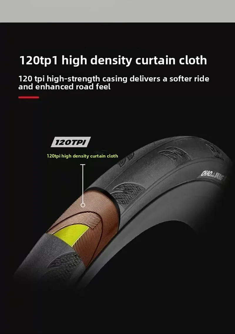 CHAO YANG H457 MINI SHARK Rennradreifen 2er-Pack Shark Skin Anti-Pannen 700x25C 700x28C Faltbar Drahtkante 120TPI Fahrradreifen – Detail 4