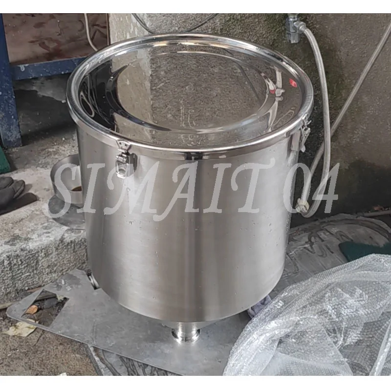 304 sanitary food stainless steel cone hopper sealing cover hopper with bracket large diameter hopper