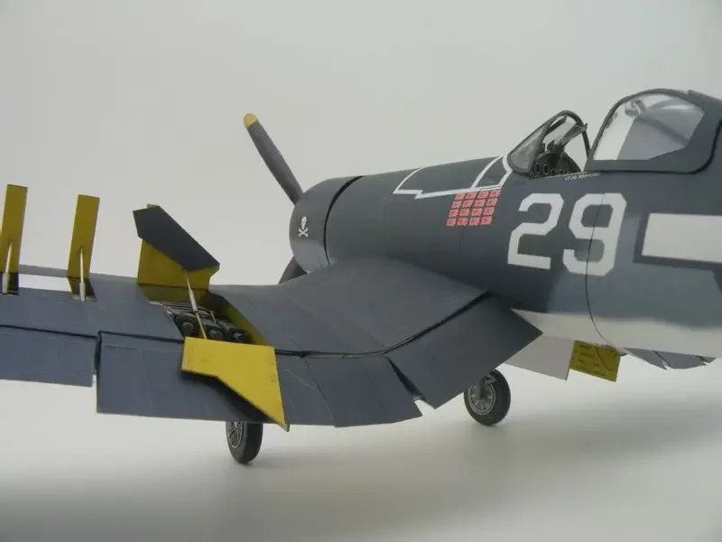 1:33 Scale US F4U-1A Fighter Aircraft DIY Handcraft Paper Model Kit Puzzles Handmade Toy DIY Military Model