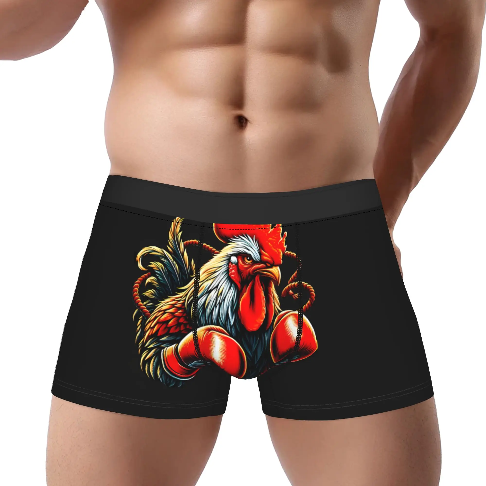 

Мужские трусы-боксеры из полиэстера с принтом Boxing Rooster