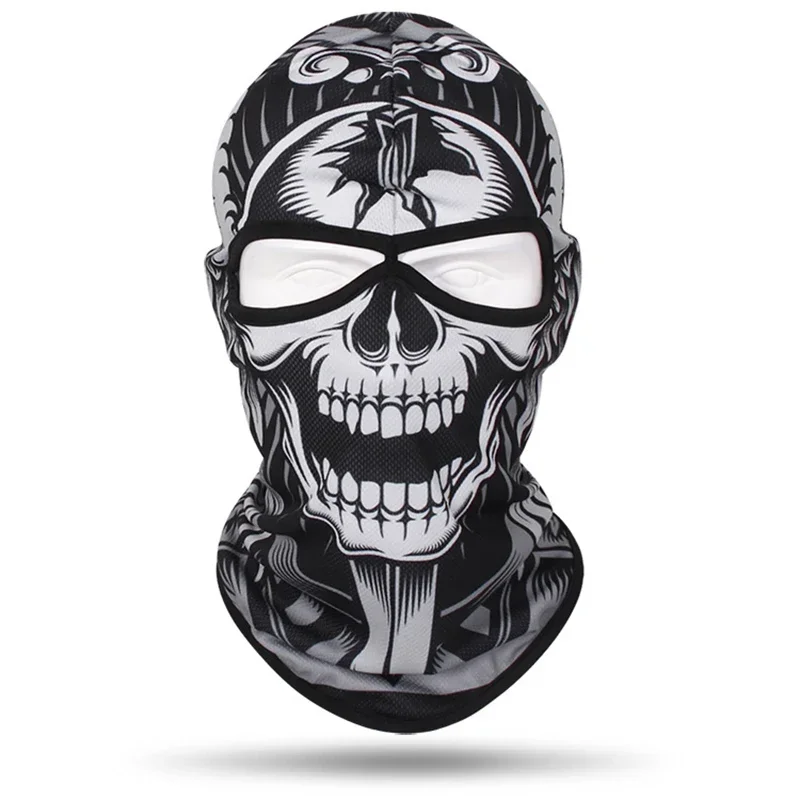 2 Holes Skull Balaclava Outdoor Motorcycle Riding Face Mask Windproof Caps Rider Head Cover Ski Masks MTB Bicycle Headgear view 5